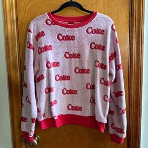 Coca Cola Logo Crew Neck Sweater in Red and Pink